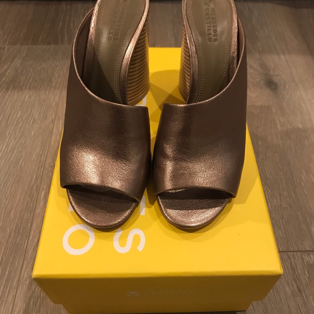 Mercedes Castillo Asymmetric Chunky Heel Mules